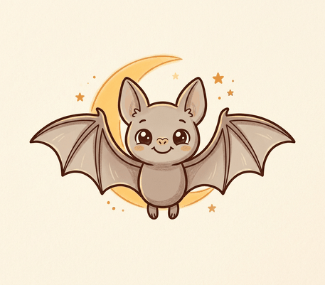 Cute bat Halloween drawing to copy