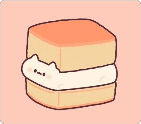 рисунок котёнка между двух хлебушков для срисовки