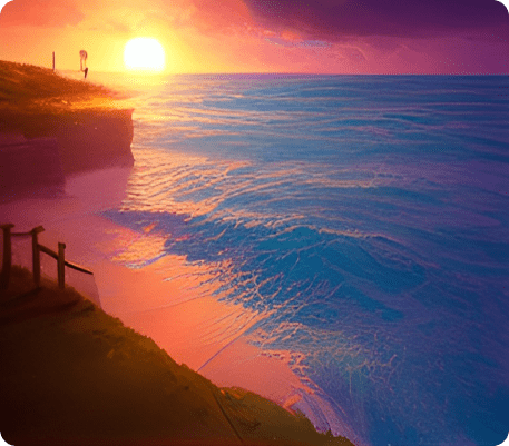рисунок заката солнца на пляже для срисовки
