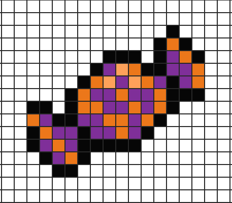 Halloween candy pixel art on grid paper to copy