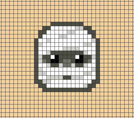 Mummy pixel art on grid paper to copy