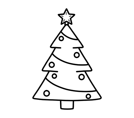 Dibujo a lápiz de árbol de Navidad sencillo para dibujar